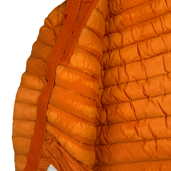 Stone Island 2019 Orange Loom Woven Down Puffer Jacket - Large