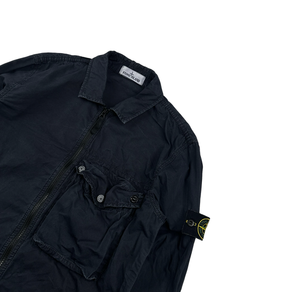 Stone Island 2021 Navy Cotton Overshirt - Medium