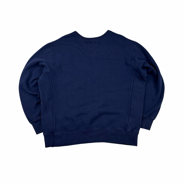 Ralph Lauren Navy Cotton Crewneck Jumper - XL