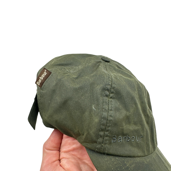 Barbour Waxed Khaki Spellout Cap