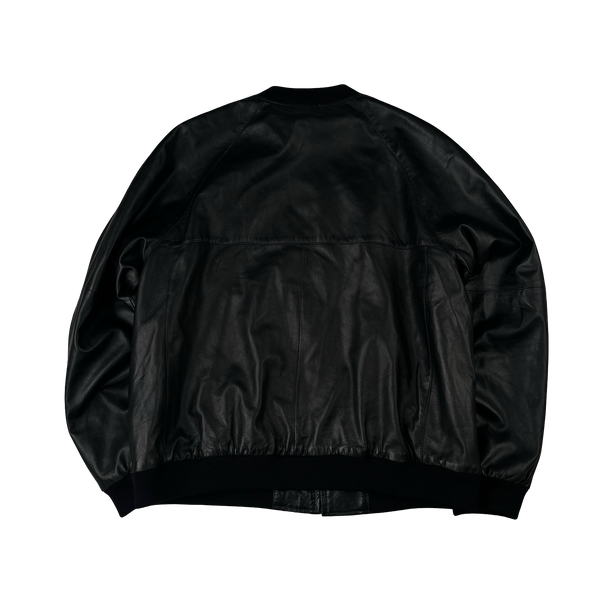 Burberry Leather Nova Check Lining Bomber Jacket - XL