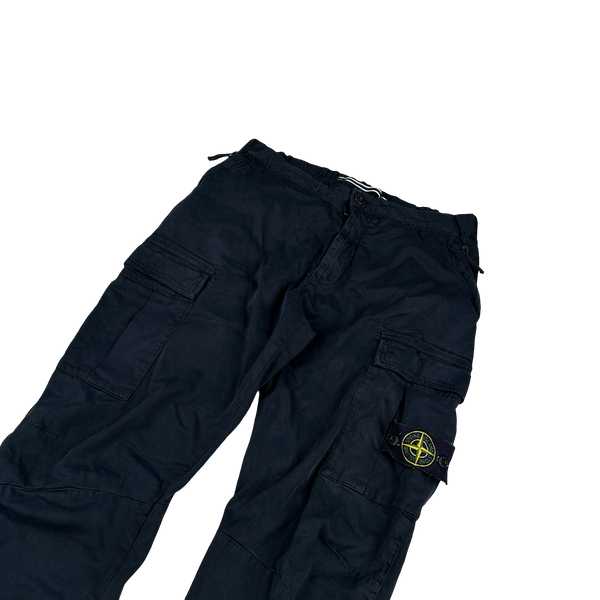 Stone Island 2017 Navy Cotton Twill Cargos - Small