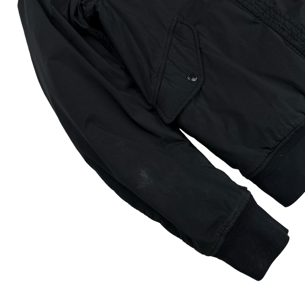 CP Company Black Nycra Quilted Lined Bomber Jacket - Large