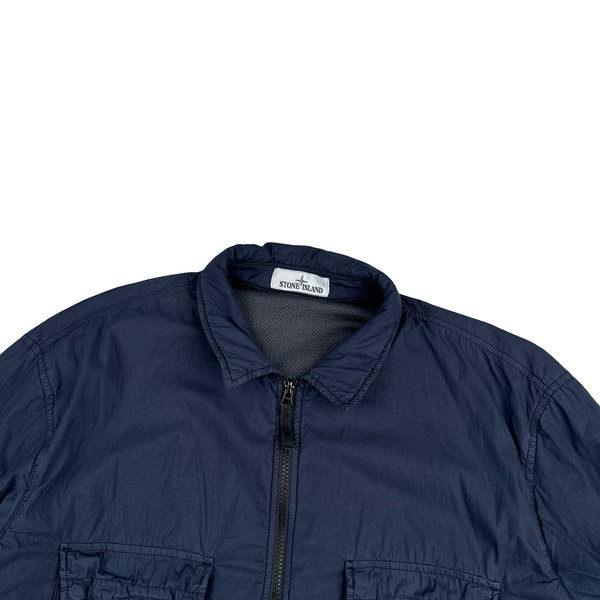 Stone Island 2019 Navy Lined Naslan Light Double Pocket Zipped Overshirt - 3XL