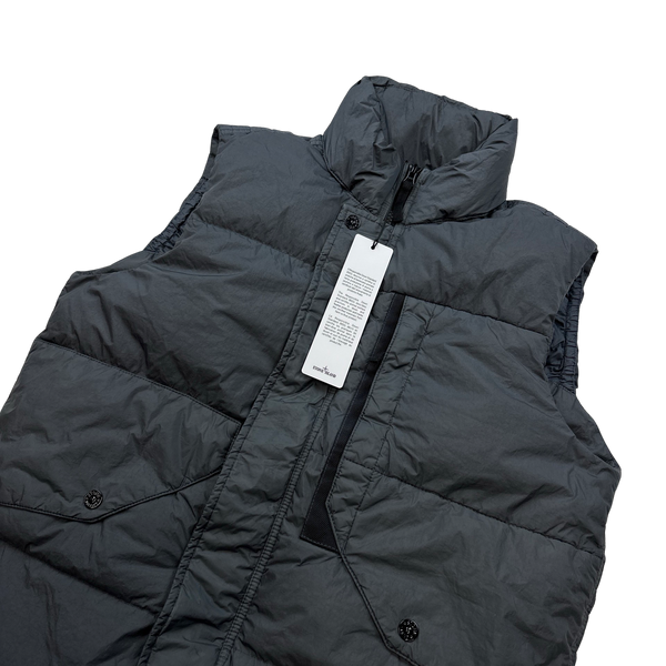 Stone Island Grey Crinkle Reps R NY Down Gilet Small Mat s Island