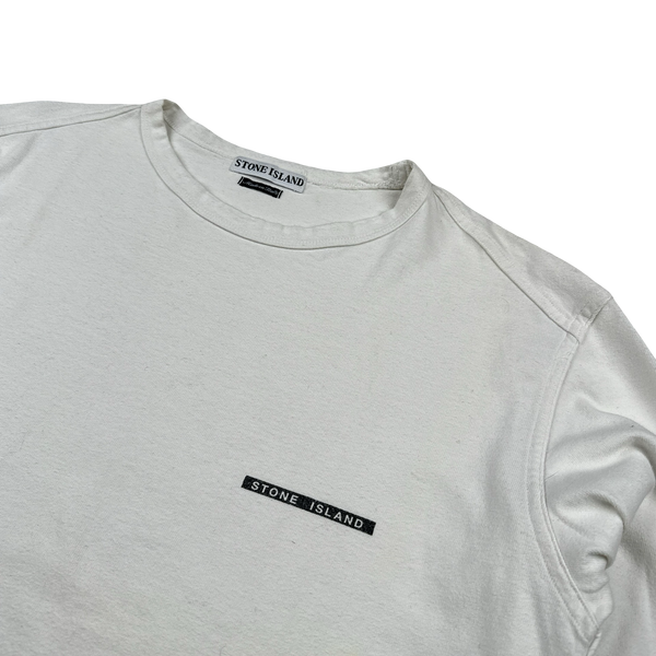 Stone Island Vintage 2000 Spellout Cotton Longsleeve Crewneck T Shirt - Medium