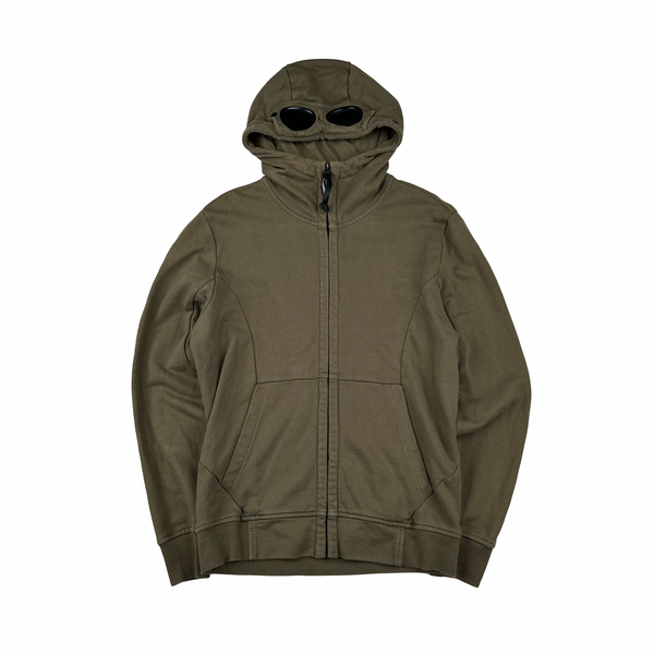 CP Company Khaki Cotton Goggle Hoodie - Medium