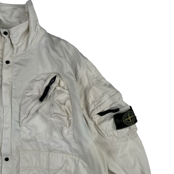 Stone Island 1998 Vintage Cotton Multi Pocket Green Edge Jacket - XL