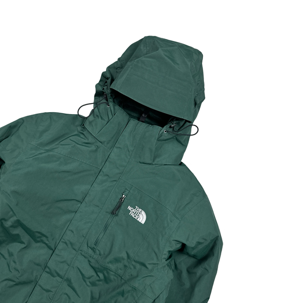North Face Removable Liner Green Hyvent Hooded Jacket - Small