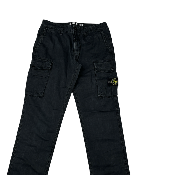 Stone Island 2021 Slim Fit Black Cargo Trousers - 32"