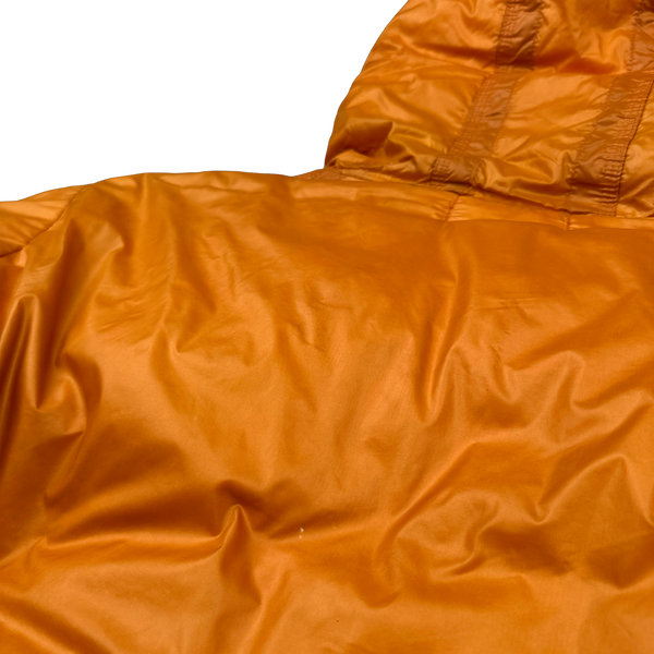 Stone Island 2007 Orange Mesh Badge Down Puffer Jacket - Small