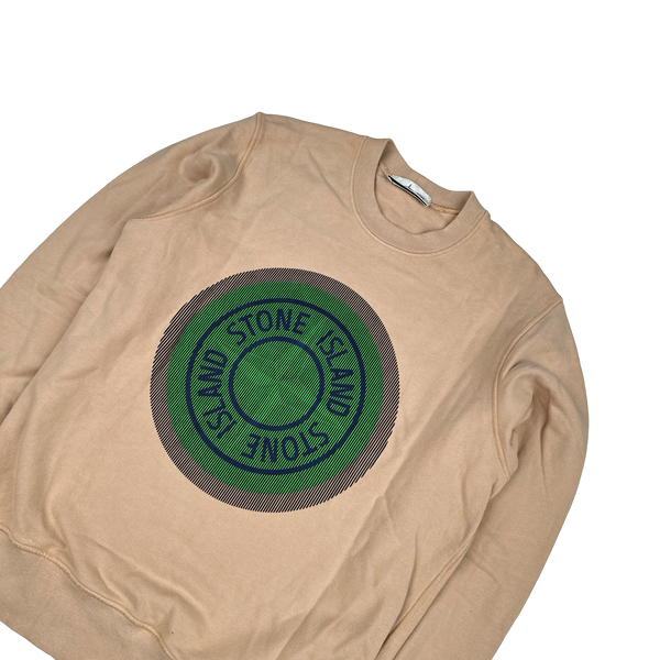 Stone Island 2021 Peach 3D Rubber Logo Sweatshirt - Small