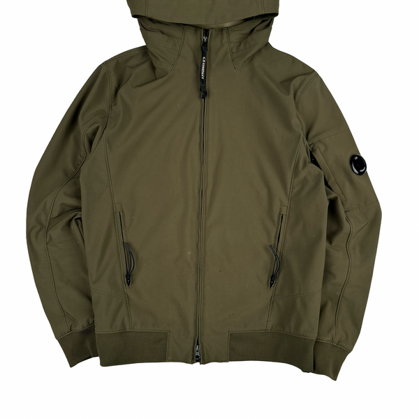 CP Company Khaki Fleece Lined Soft Shell Lens Jacket - Small