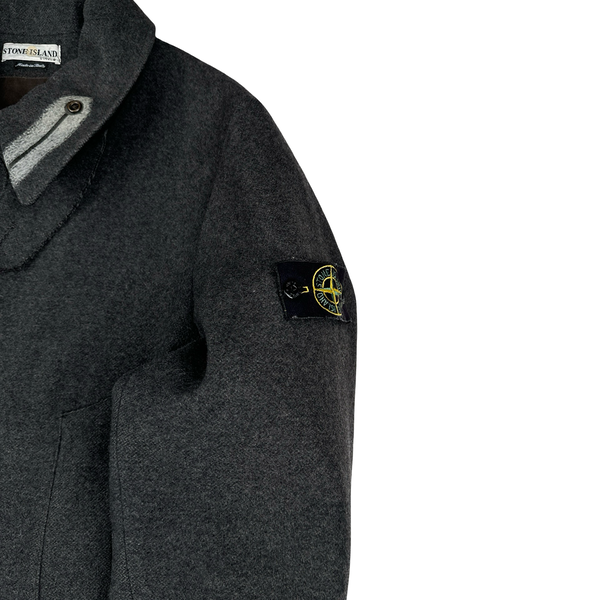 Stone Island 1997 Vintage Thick Wool Buttoned Collard Jacket