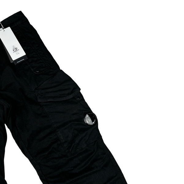 CP Company Black Ergonomic Fit Cargo Trousers - Small