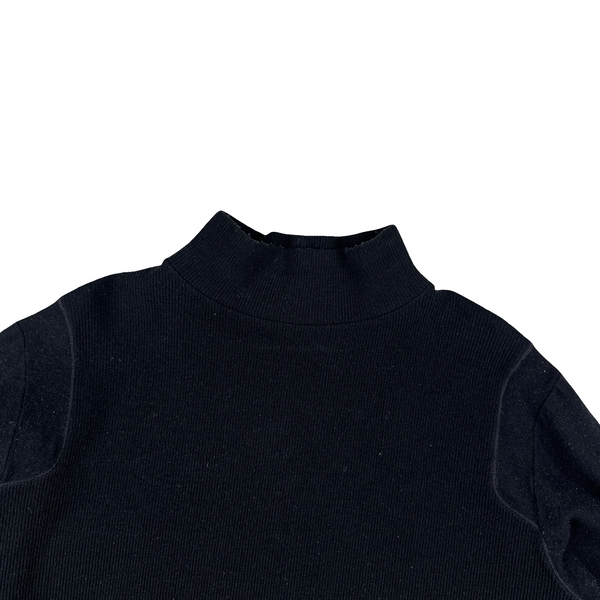 Stone Island 1999 Black Wool Vintage Pullover Mock Neck Jumper - Medium