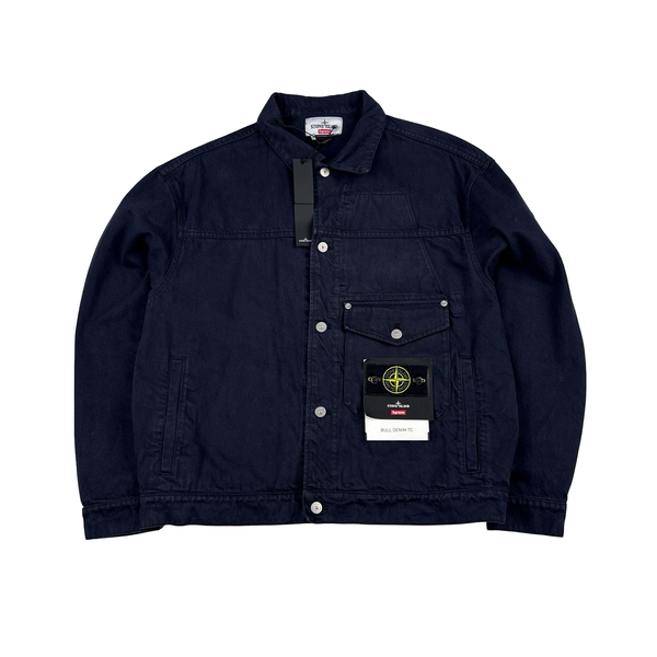 Stone Island x Supreme 2023 Black Bull Denim TC Jacket - Medium