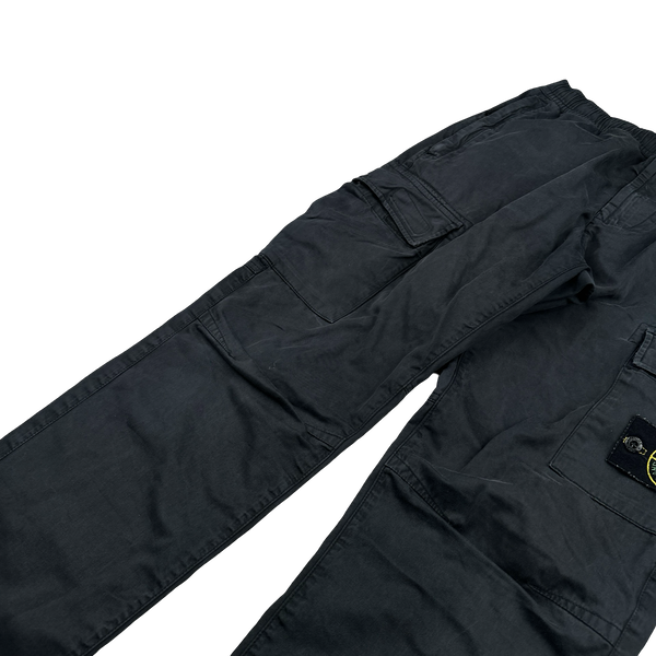 Stone Island Black RE-T Tapered Cuffed Cargos - 30"