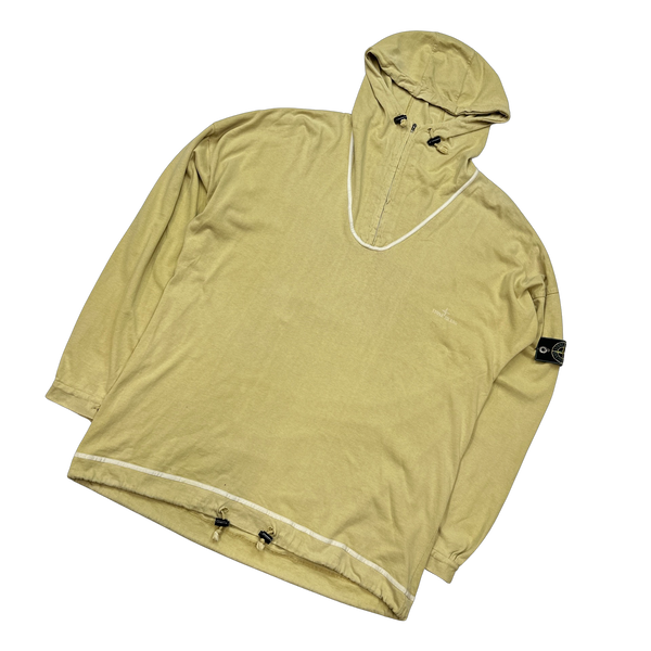 Stone Island 90s Vintage Yellow Cotton Hoodie - XXL