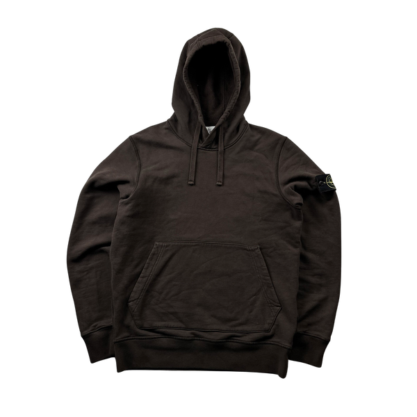 Stone Island 2021 Brown Pullover Cotton Hoodie - Small