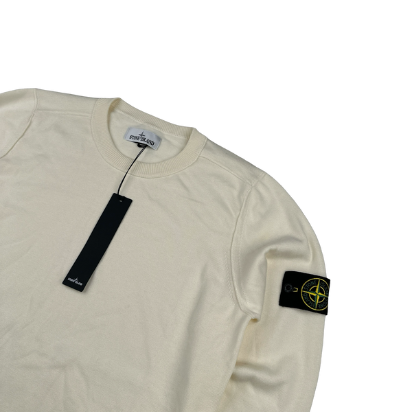 Stone Island 2022 Cream Soft Knit Jumper - Large