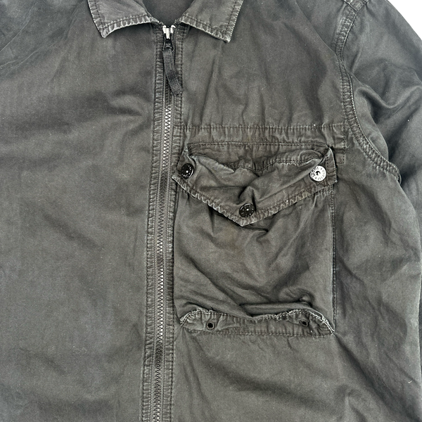 Stone Island 2021 Black Cotton Overshirt - Small