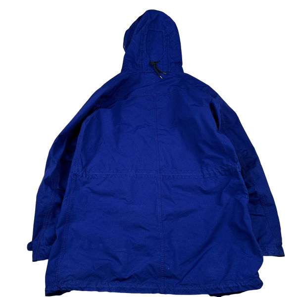 CP Company Blue Micro Kei Long Parka Goggle Jacket - XL