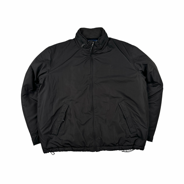 Ralph Lauren Black Cotton Lined Padded High Neck Jacket - XL