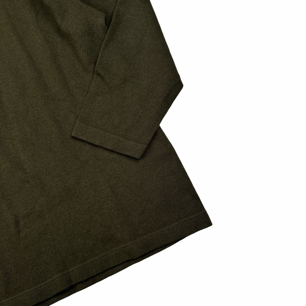 Stone Island Vintage 1994 Khaki Quater Zip Green Edge Wool Blend Jumper - XXL