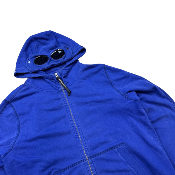 CP Company Blue Cotton Goggle Hoodie - XL