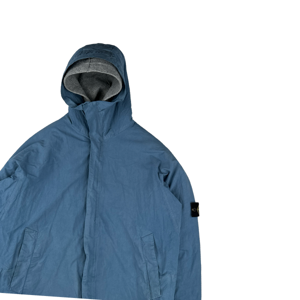 Stone Island 2004 Blue Duel Layer Cotton Parka Jacket - XL