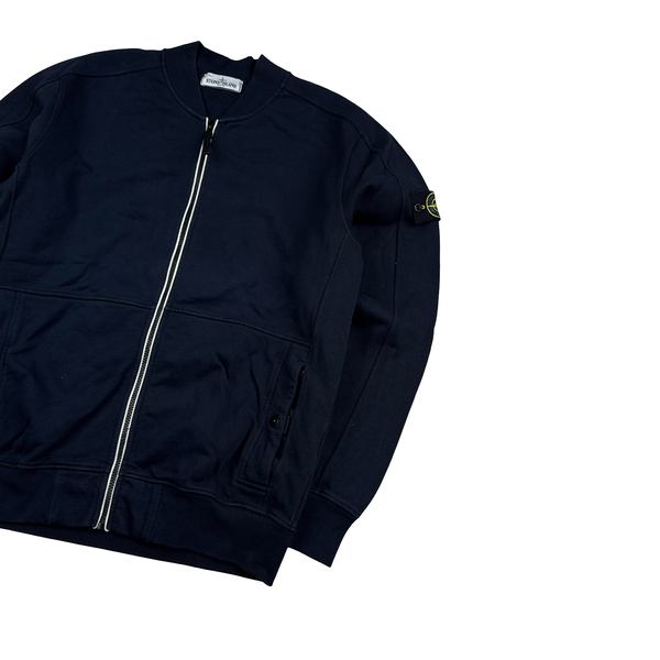 Stone Island 2013 Navy Low Collar Cotton Zipped Jumper - XL