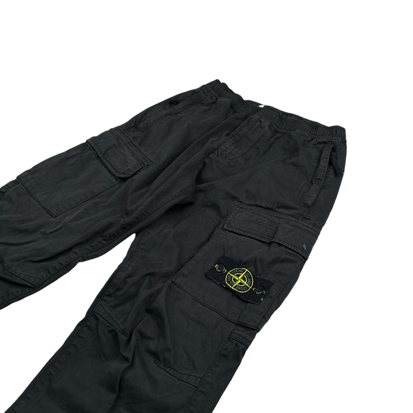Stone Island 2021 Black RE T Cargo Trousers - 30"