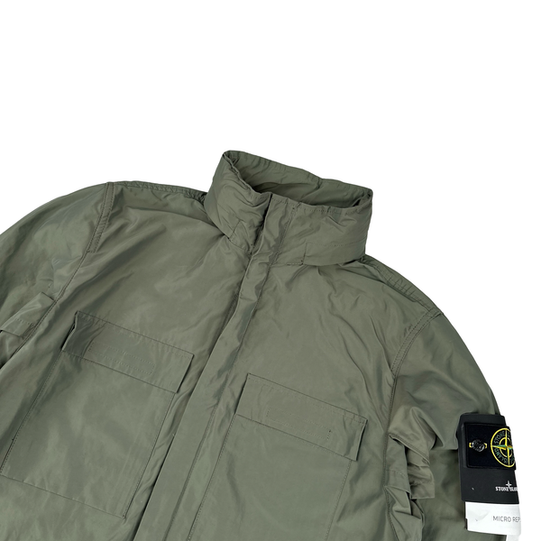 Stone Island 2020 Khaki Micro Reps Field Multi Pocket Jacket - Medium