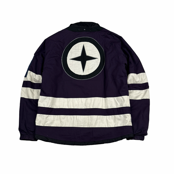 Stone Island Purple/Black 2005 Denims Quilted Reversible Jacket - Medium