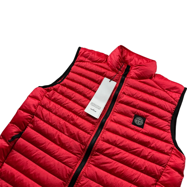 Stone Island 2022 Red Loom Woven R Nylon Packable Gilet - Medium