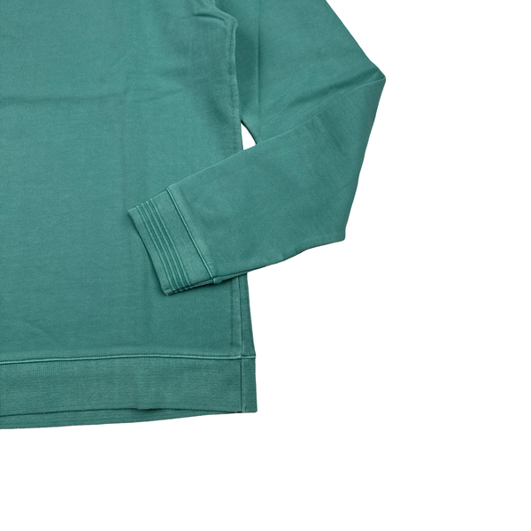 CP Company Green Cotton Garment Dyed Crewneck Jumper - Large