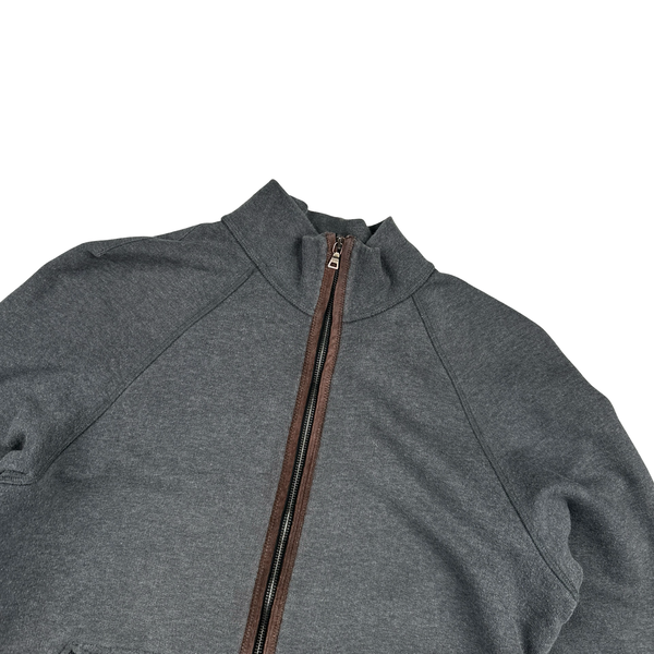 Prada Grey Lightweight Wool Zipped Knit Jumper - Large
