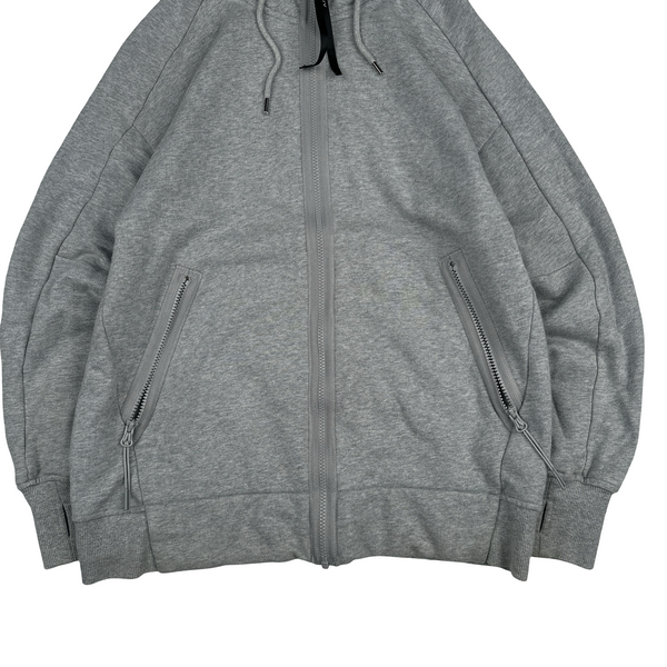 CP Company Grey Cotton Goggle Hoodie - Medium