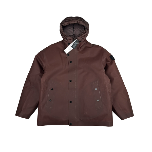 Stone Island 2023 Poly Strata Down Lined Brown Ice Jacket - Medium