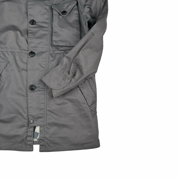 Ma Strum Grey Multi Pocket Long Lightweight Jacket - Small