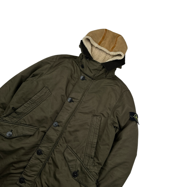 Stone Island 2017  Khaki David TC Down Filled Parka Jacket - XL
