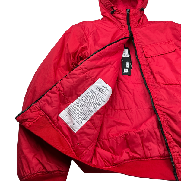 Stone Island 2022 Red Crinkle Primaloft Lined Jacket - Medium