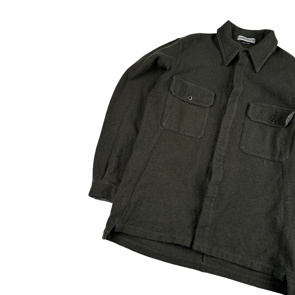 Stone Island Vintage Grey 1998 Wool Overshirt - Medium