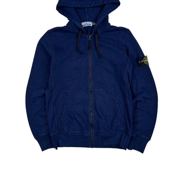 Stone Island 2015 Navy Cotton Zipped Hoodie - Medium
