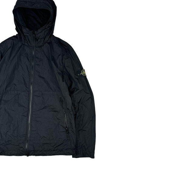 Stone Island 2023 Black Garment Dyed Crinkle Reps Jacket - Large