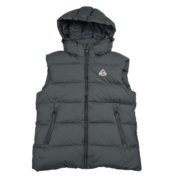 Pyrenex Grey Pure French Down Hooded Puffer Gilet Jacket - Medium
