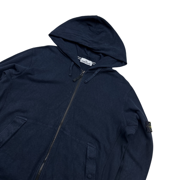 Stone Island 2014 Navy Cotton Zipped Hoodie - XXL