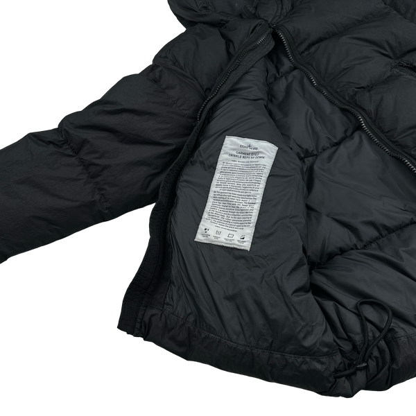 Stone Island 2021 Black Crinkle NY Down Puffer Jacket - Large