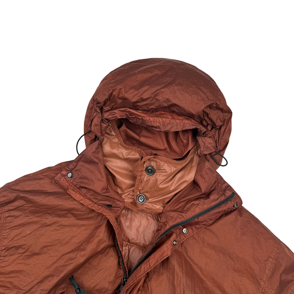 CP Company Burgundy Down Filled Nyfoil Fishtail Parka - XL